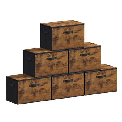 Set of 6 Foldable Storage Organiser Boxes Slate Grey - image 48