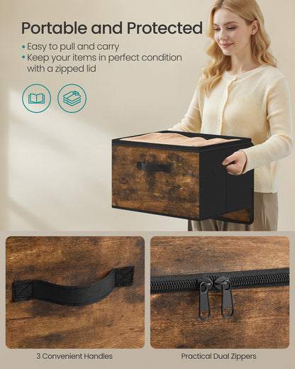 Set of 6 Foldable Storage Organiser Boxes Slate Grey - image 51