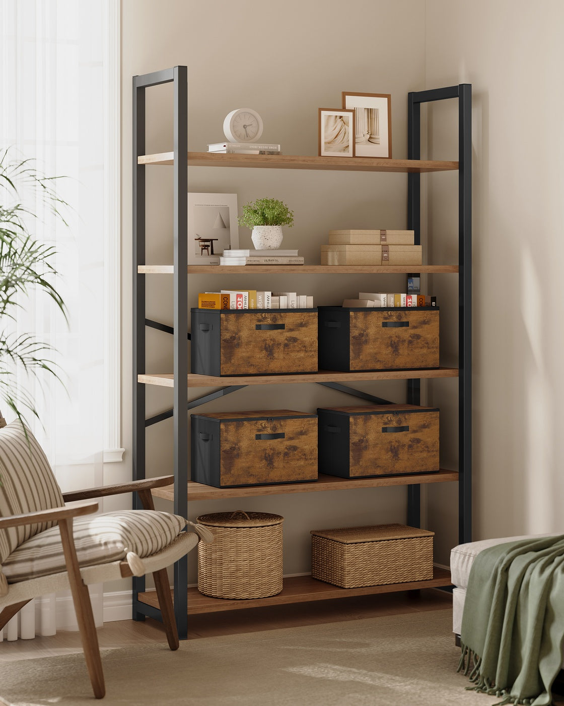 Set of 6 Foldable Storage Organiser Boxes Slate Grey - image 54