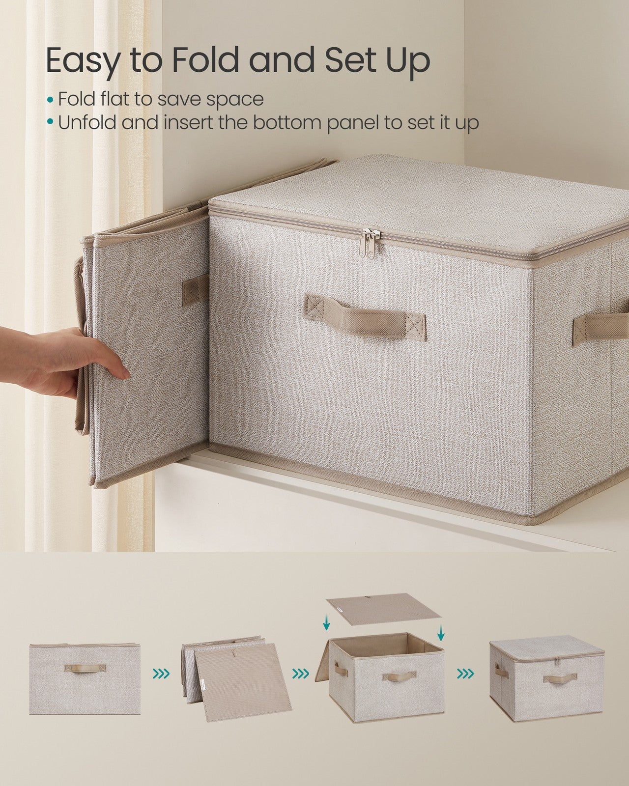 Set of 6 Foldable Storage Organiser Boxes Slate Grey - image 10