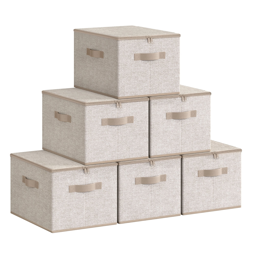 Set of 6 Foldable Storage Organiser Boxes Slate Grey - image 13