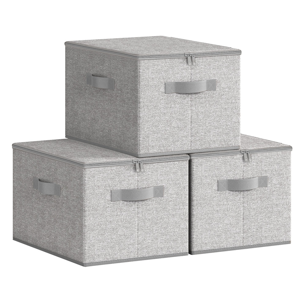 Set of 6 Foldable Storage Organiser Boxes Slate Grey - image 19