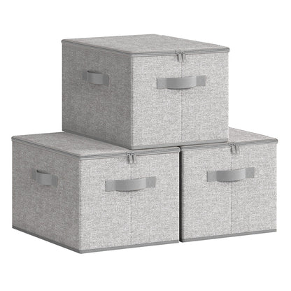 Set of 6 Foldable Storage Organiser Boxes Slate Grey - image 19
