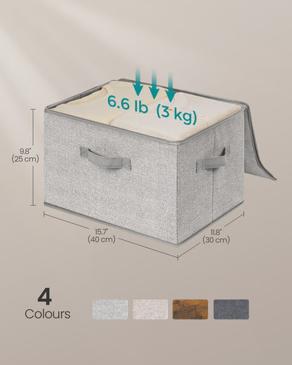 Set of 6 Foldable Storage Organiser Boxes Slate Grey - image 65