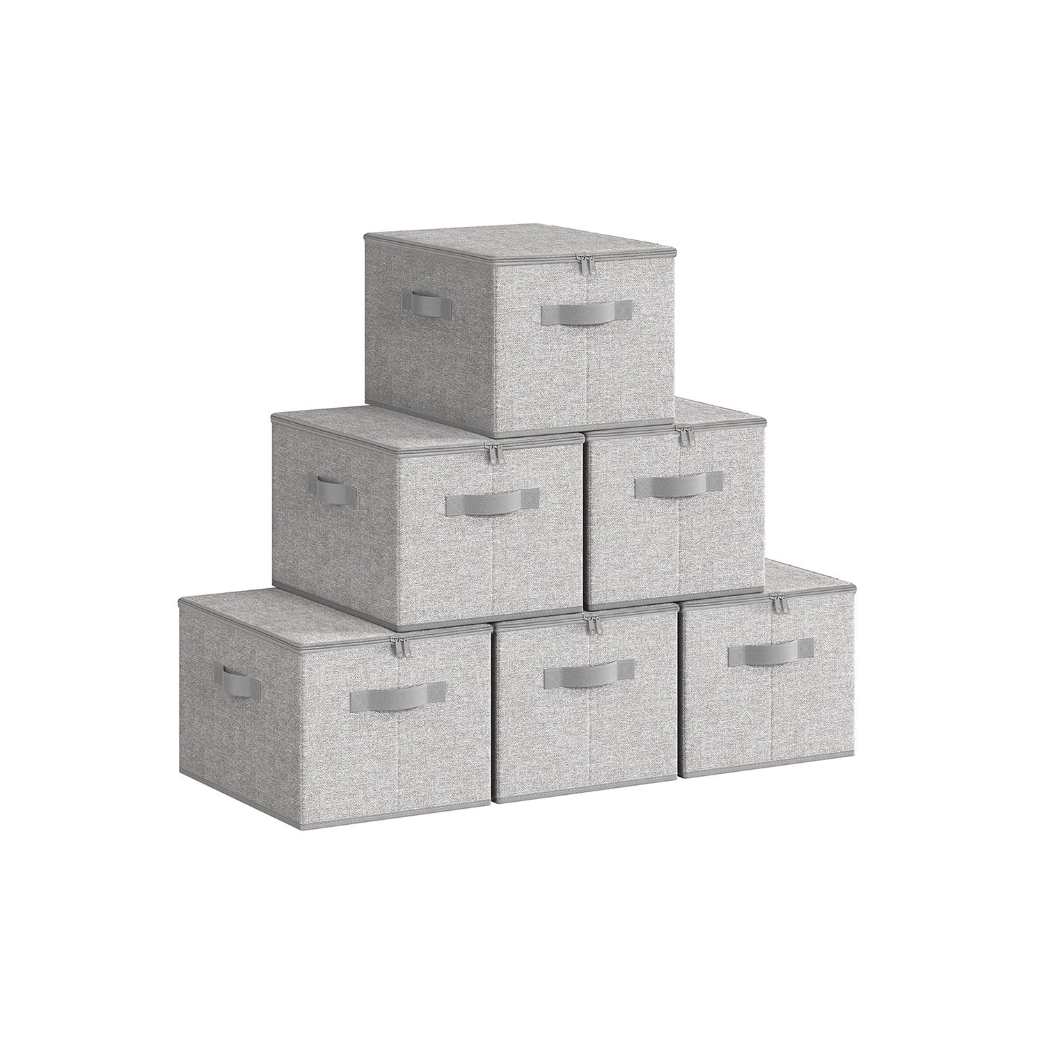 Set of 6 Foldable Storage Organiser Boxes Slate Grey - image 66