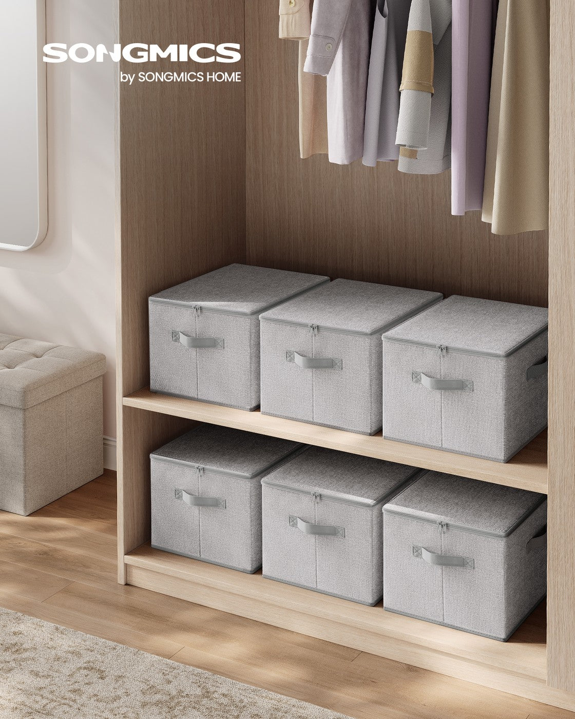 Set of 6 Foldable Storage Organiser Boxes Slate Grey - image 67