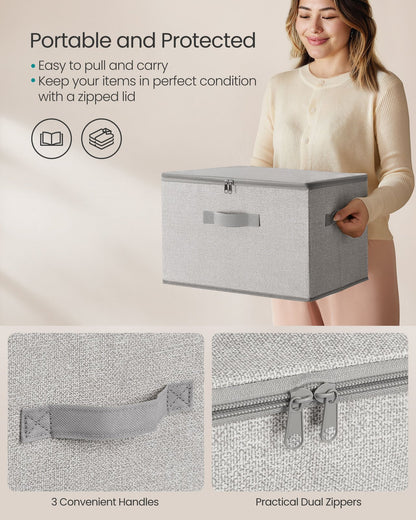 Set of 6 Foldable Storage Organiser Boxes Slate Grey - image 70