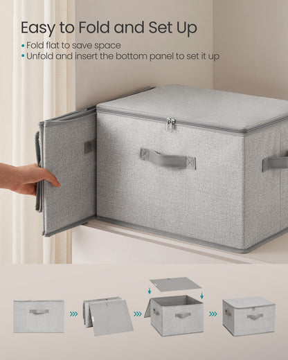 Set of 6 Foldable Storage Organiser Boxes Slate Grey - image 71