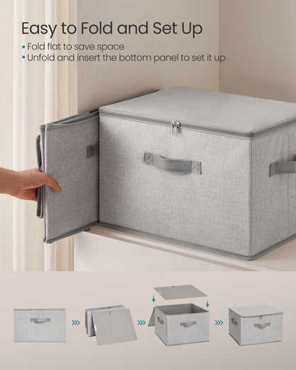 Set of 6 Foldable Storage Organiser Boxes Slate Grey - image 72