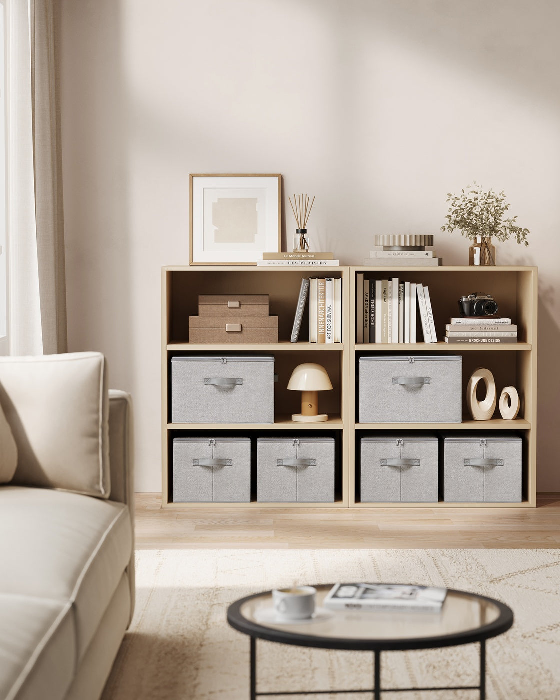 Set of 6 Foldable Storage Organiser Boxes Slate Grey - image 73