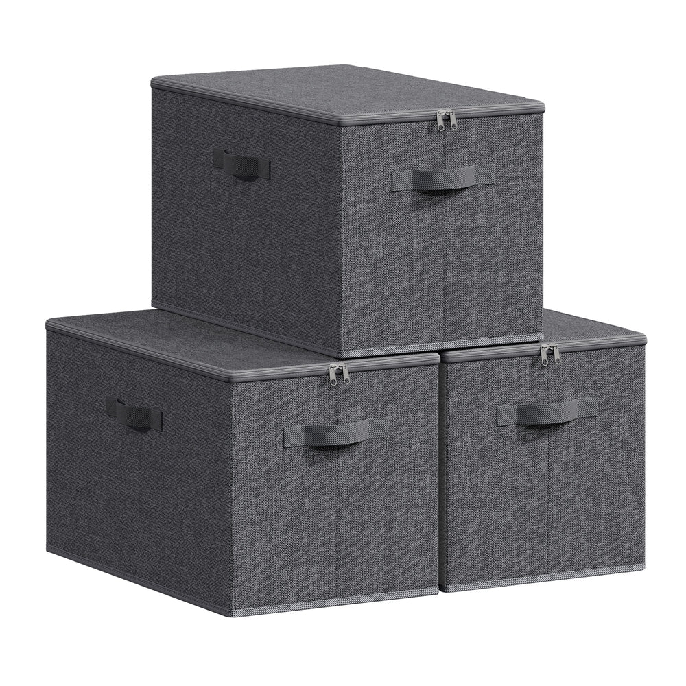 Set of 6 Foldable Storage Organiser Boxes Slate Grey - image 55