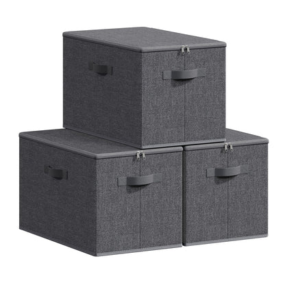 Set of 6 Foldable Storage Organiser Boxes Slate Grey - image 55