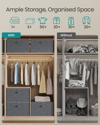 Set of 6 Foldable Storage Organiser Boxes Slate Grey - image 57