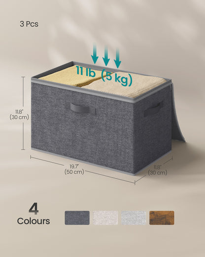 Set of 6 Foldable Storage Organiser Boxes Slate Grey - image 60