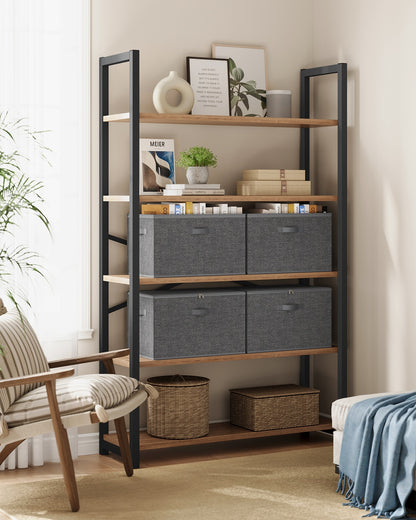 Set of 6 Foldable Storage Organiser Boxes Slate Grey - image 61