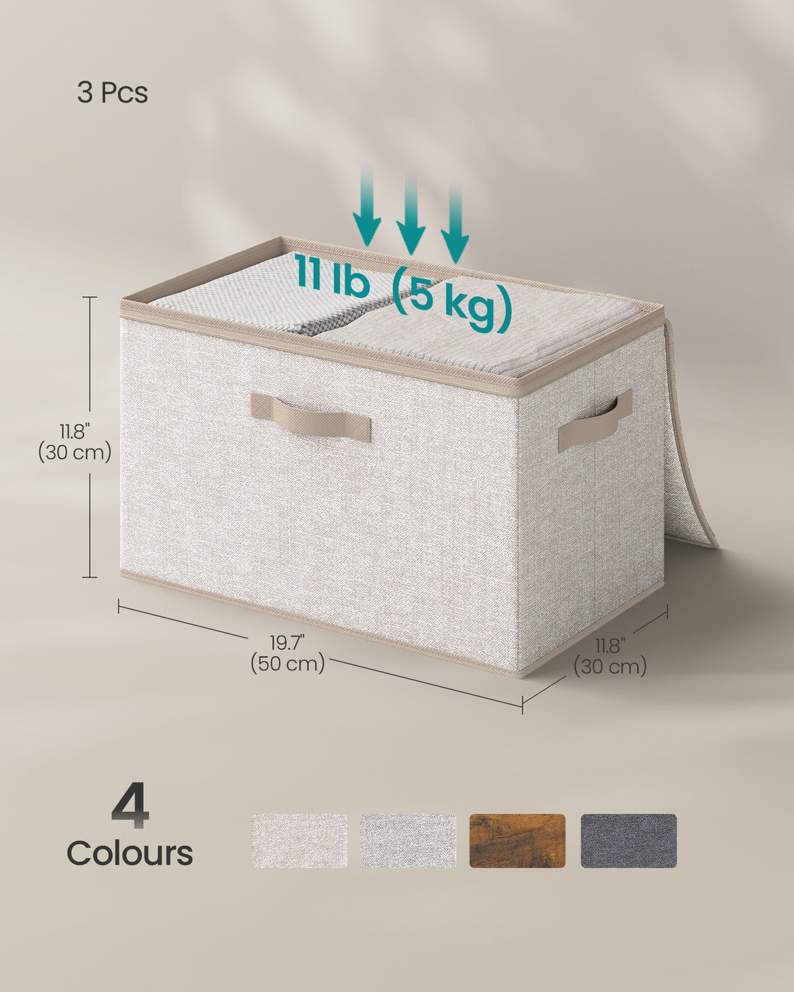 Set of 6 Foldable Storage Organiser Boxes Slate Grey - image 39
