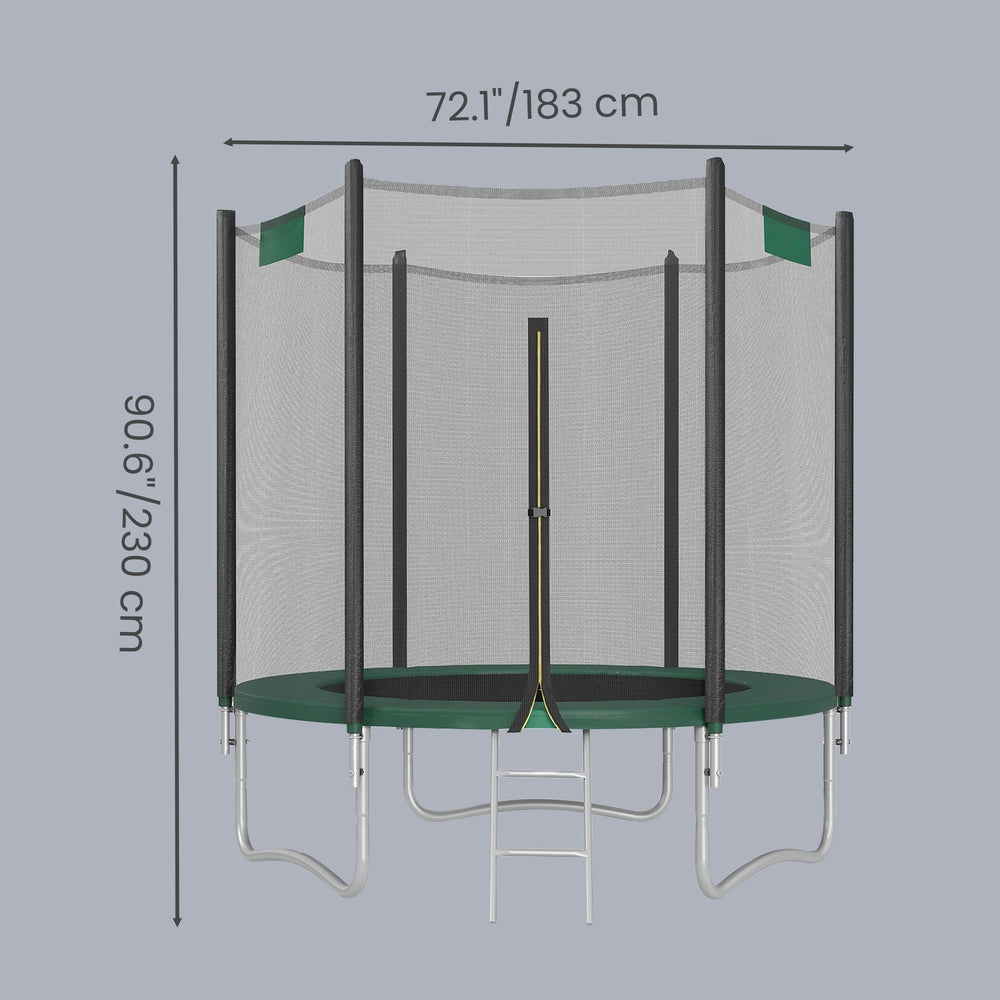 6 ft Kids Trampoline, Trampoline with Enclosure Net, Safety Pad - image 3