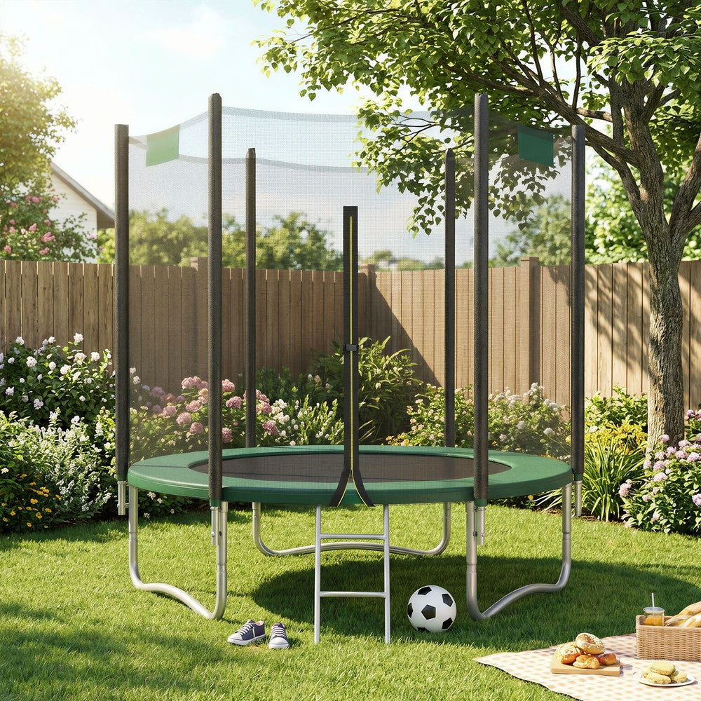 6 ft Kids Trampoline, Trampoline with Enclosure Net, Safety Pad - image 4