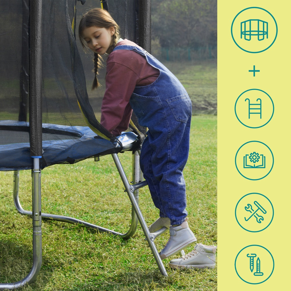 6 ft Kids Trampoline, 183 cm Trampoline with Enclosure Net, Safety Pad - image 2