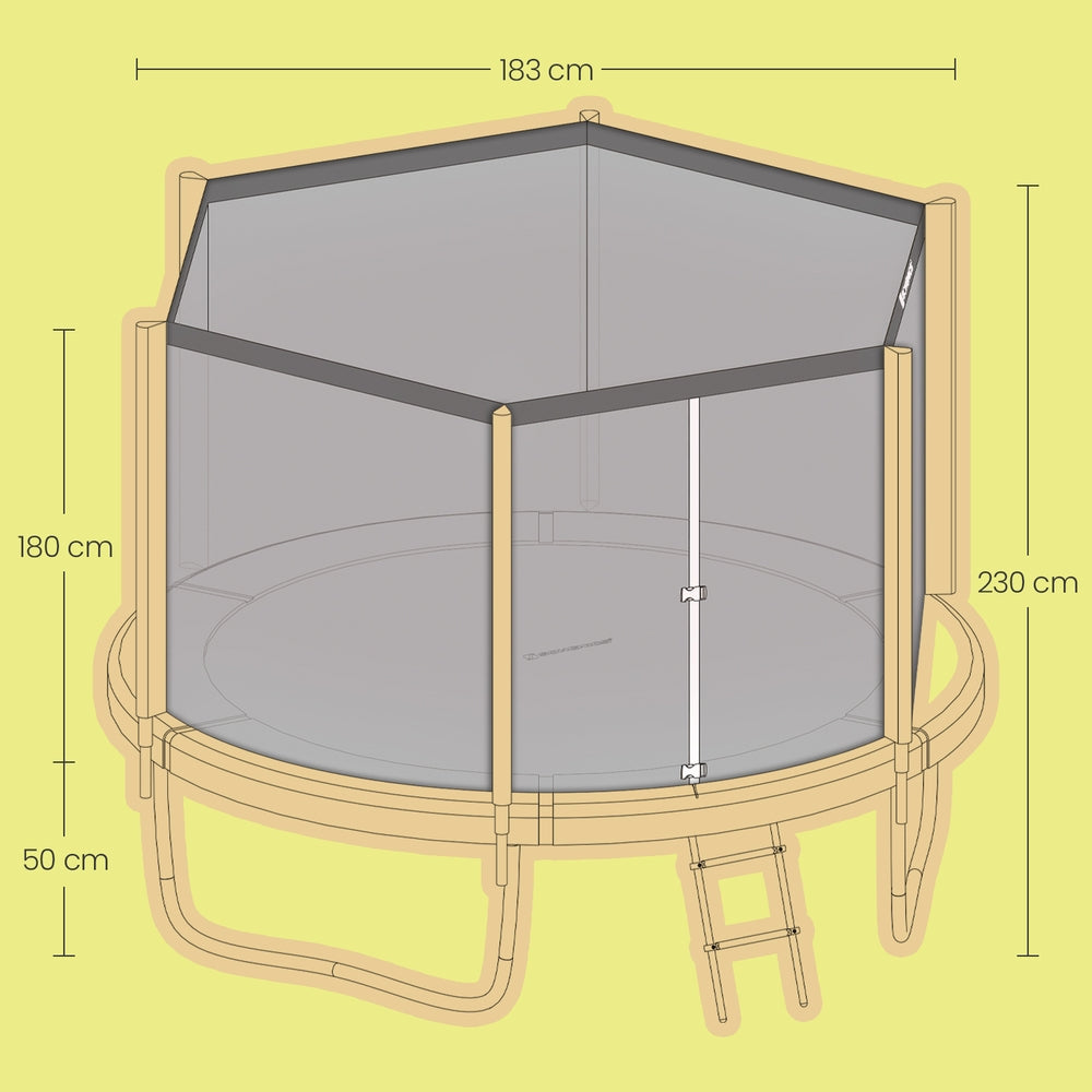 6 ft Kids Trampoline, 183 cm Trampoline with Enclosure Net, Safety Pad - image 6