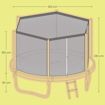 6 ft Kids Trampoline, 183 cm Trampoline with Enclosure Net, Safety Pad - image 6