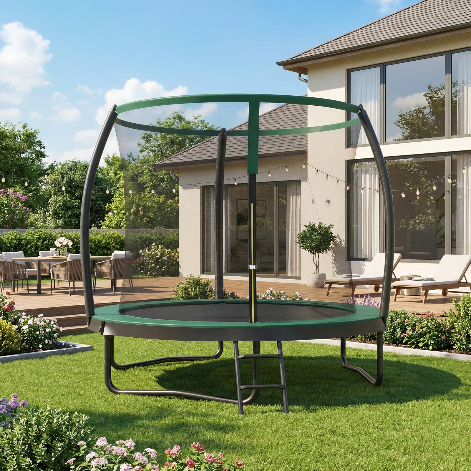 10 ft Trampoline, 305 cm Kids Trampoline with Enclosure Net, Safety Pad - image 27
