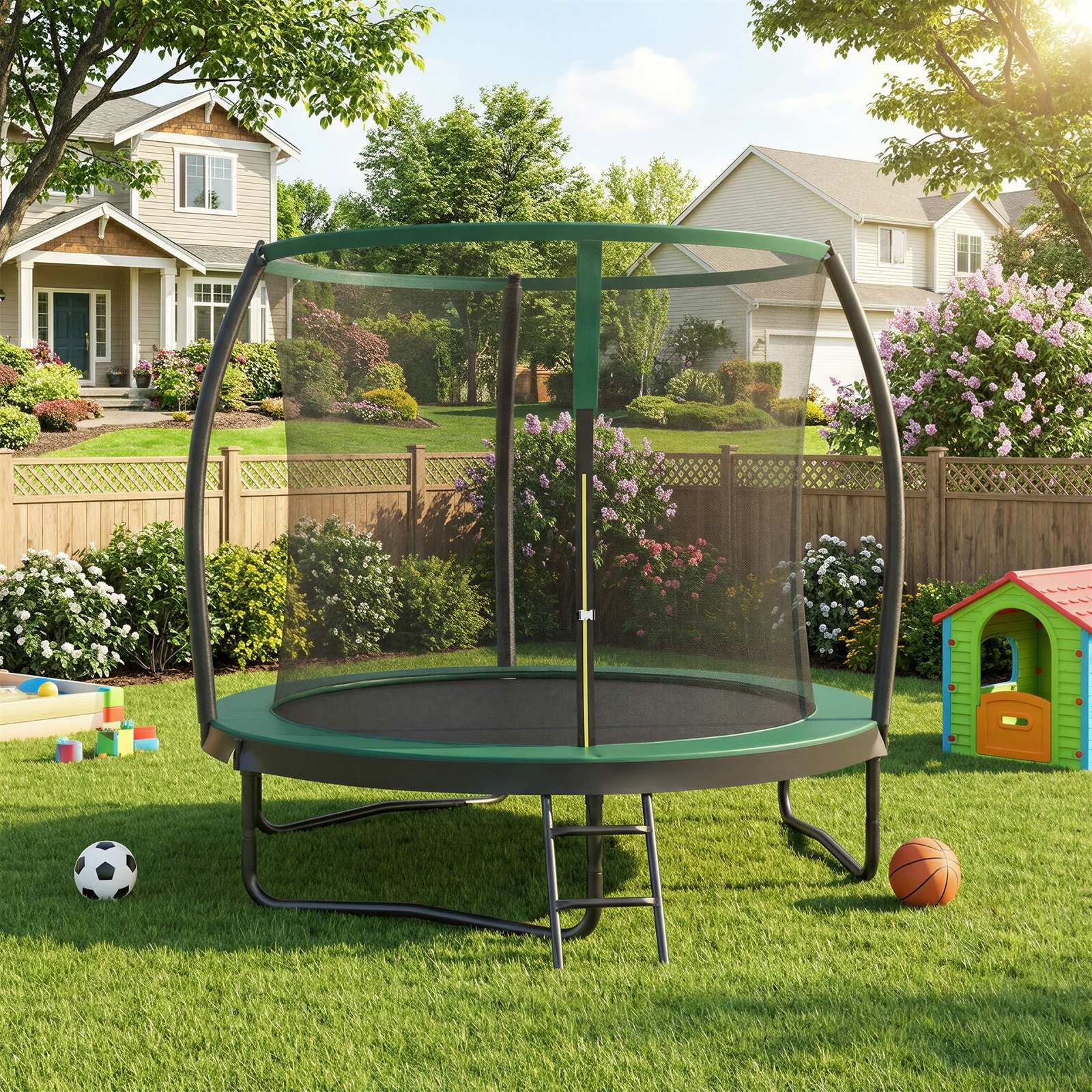 10 ft Trampoline, 305 cm Kids Trampoline with Enclosure Net, Safety Pad - image 28