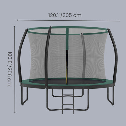Outdoor Trampoline for Kids with Safety Net, Black + Blue, 10ft - image 12