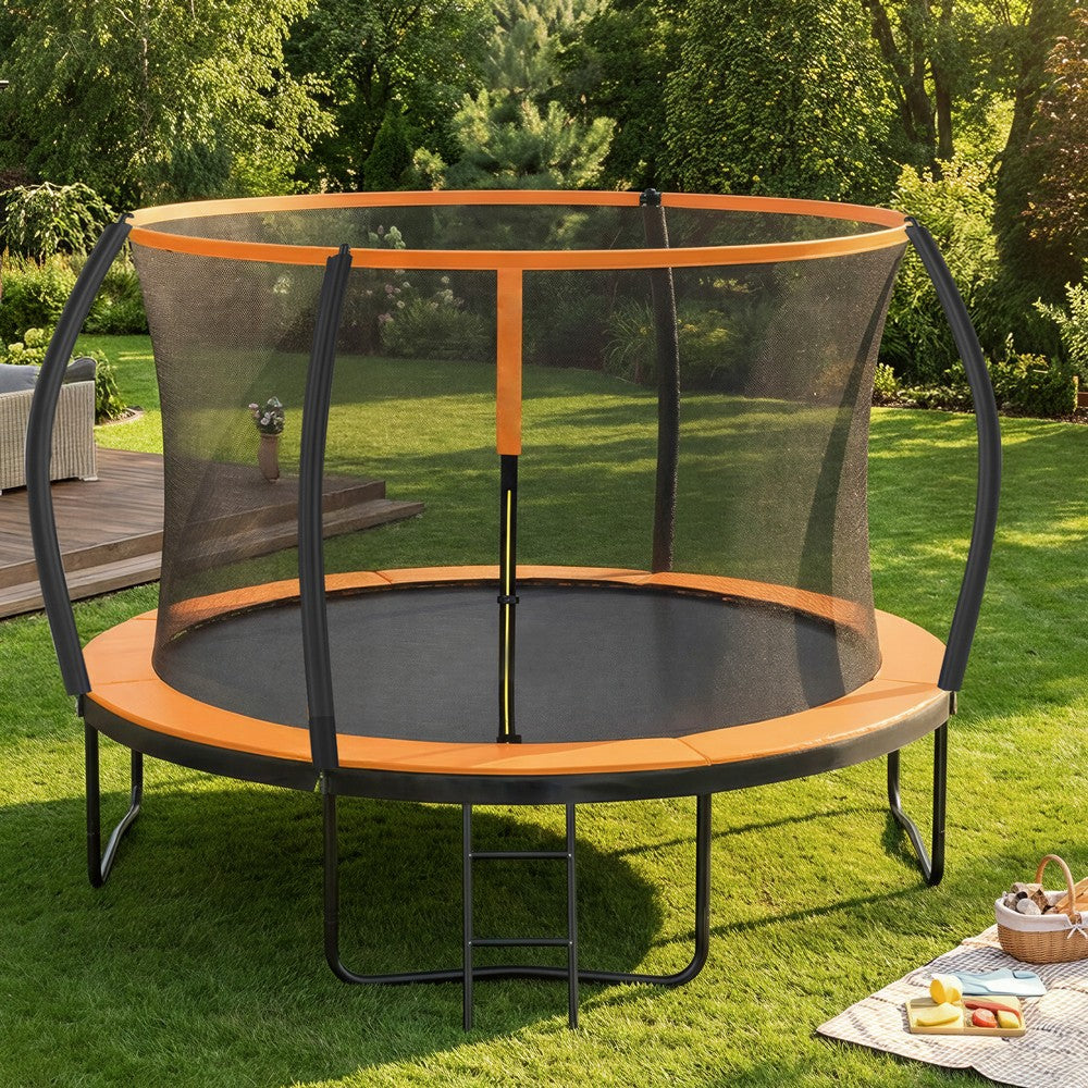 Outdoor Trampoline for Kids with Safety Net, Black + Blue, 10ft - image 20