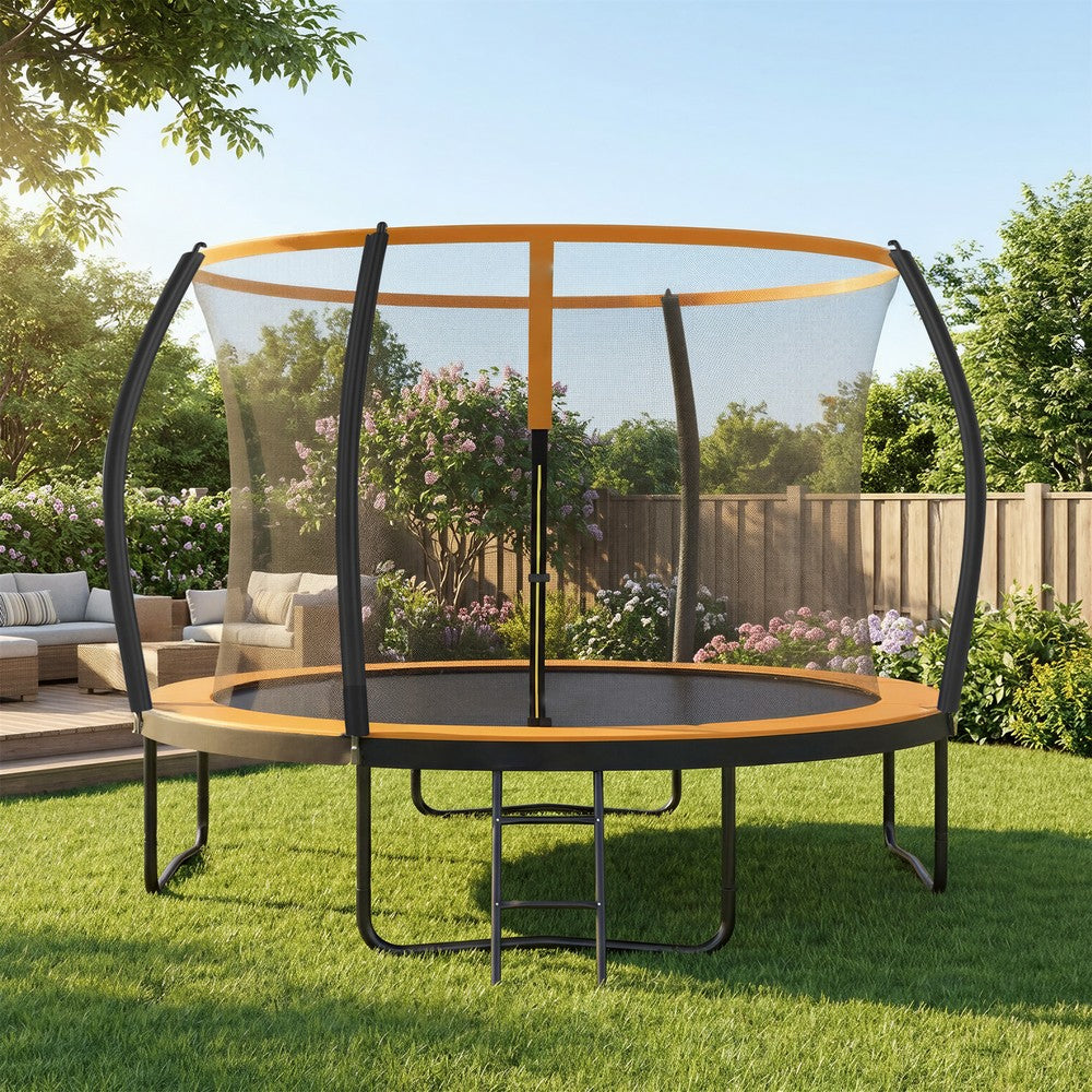 Outdoor Trampoline for Kids with Safety Net, Black + Blue, 10ft - image 21