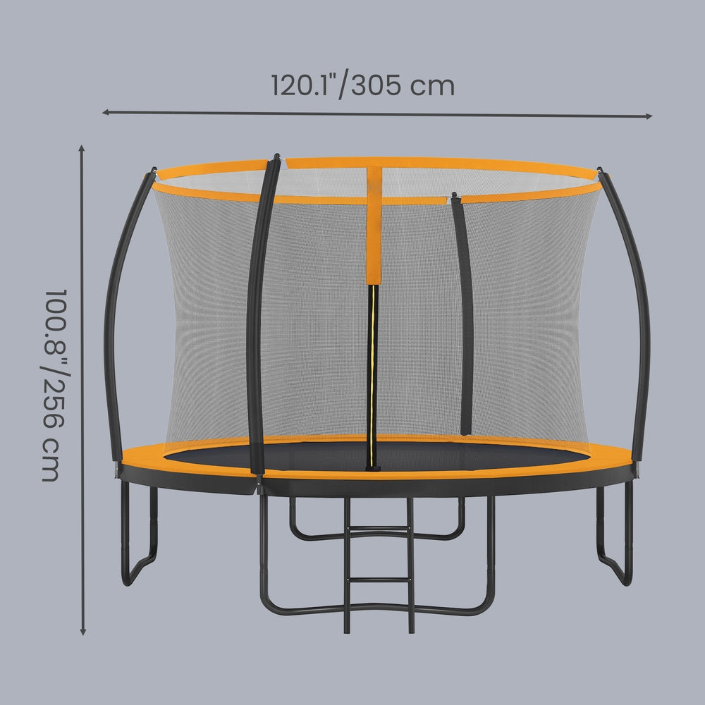 Outdoor Trampoline for Kids with Safety Net, Black + Blue, 10ft - image 23