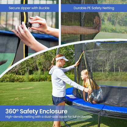 10 ft Trampoline, 305 cm Kids Trampoline with Enclosure Net, Safety Pad - image 4