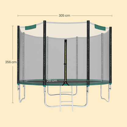 10 ft Trampoline, 305 cm Kids Trampoline with Enclosure Net, Safety Pad - image 11