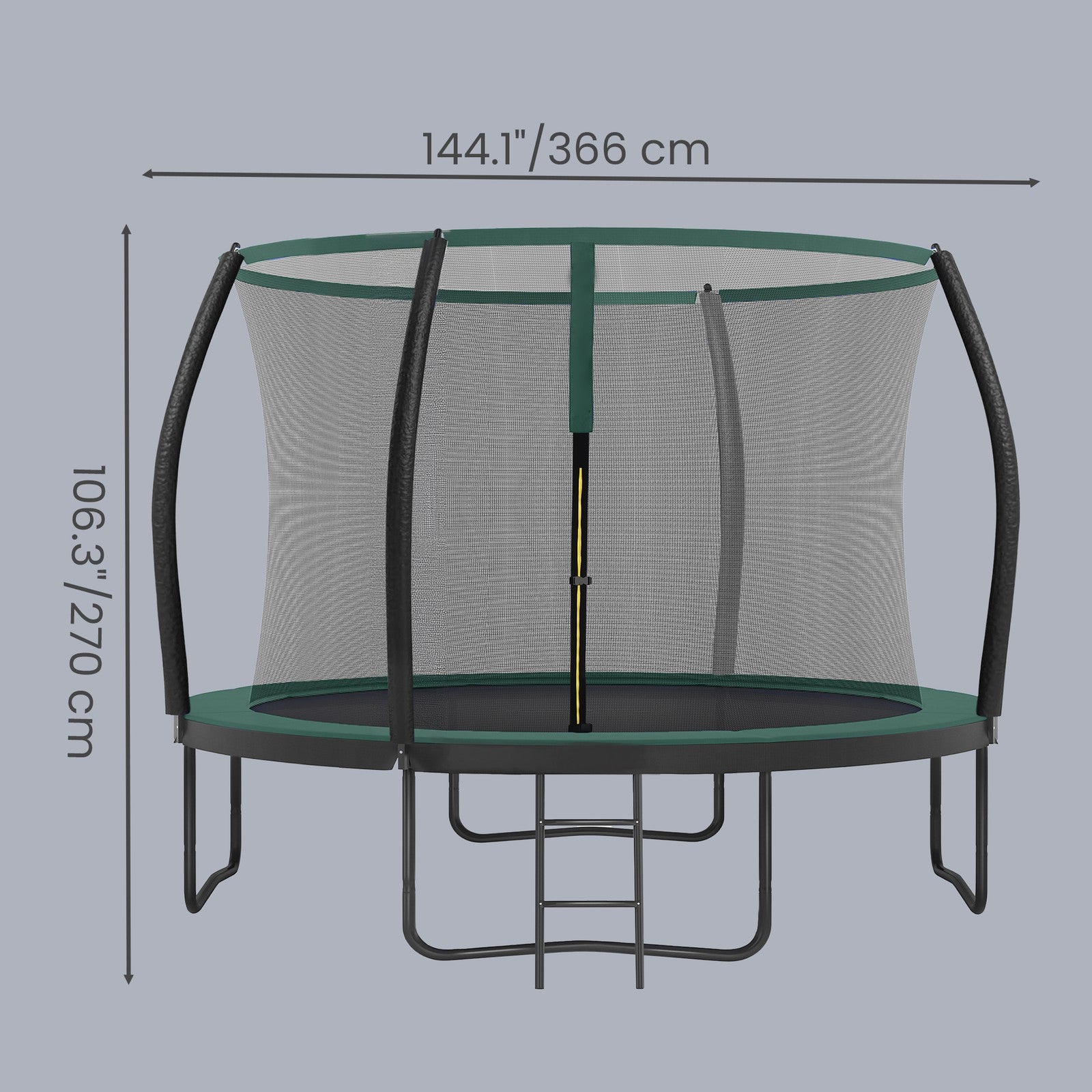 Outdoor Trampoline for Kids with Safety Net, Black + Blue, 10ft - image 27
