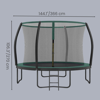 Outdoor Trampoline for Kids with Safety Net, Black + Blue, 10ft - image 27