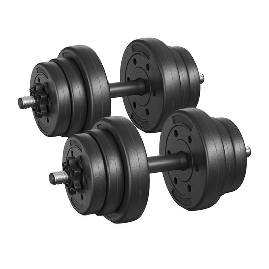 Dumbbells Set, Barbell, 2 x 10 kg Adjustable Dumbbells with Extra Barbell Bar - image 1