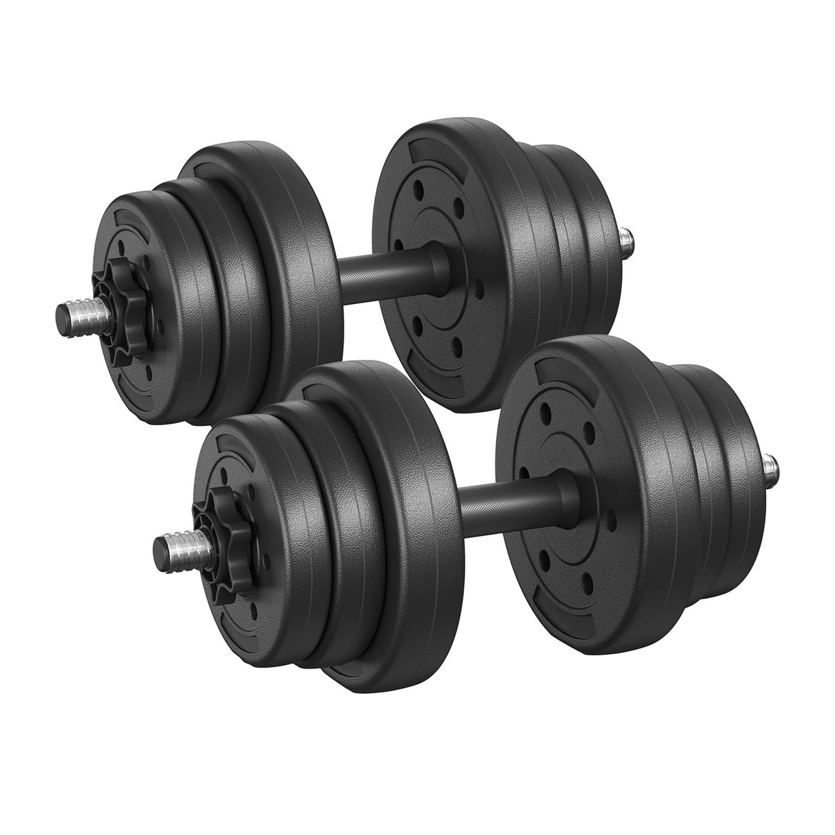 Dumbbells Set, Barbell, 2 x 10 kg Adjustable Dumbbells with Extra Barbell Bar - image 1
