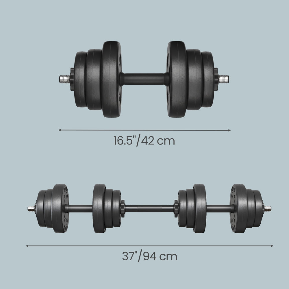 Dumbbells Set, Barbell, 2 x 10 kg Adjustable Dumbbells with Extra Barbell Bar - image 2