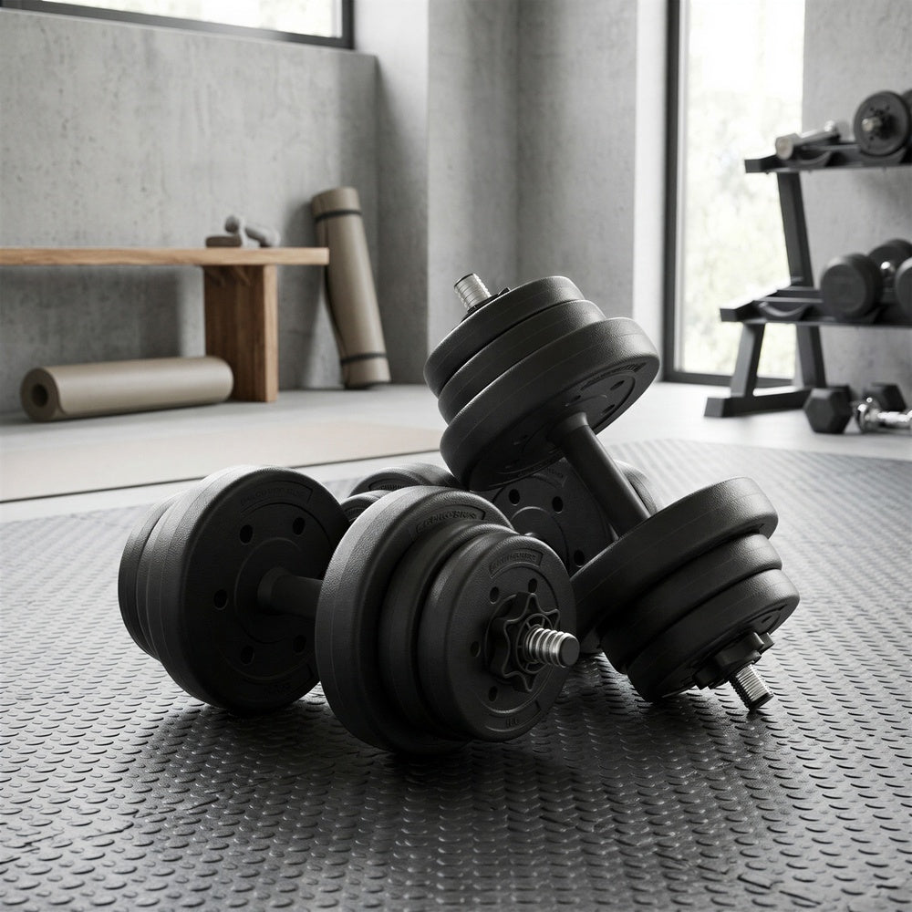 Dumbbells Set, Barbell, 2 x 10 kg Adjustable Dumbbells with Extra Barbell Bar - image 4