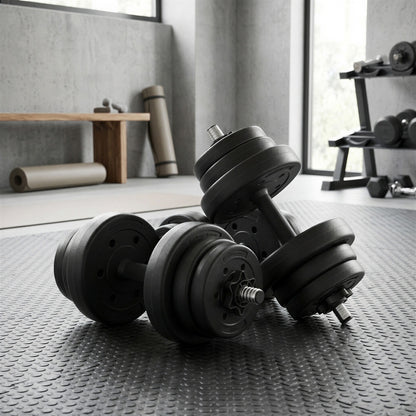 Dumbbells Set, Barbell, 2 x 10 kg Adjustable Dumbbells with Extra Barbell Bar - image 4