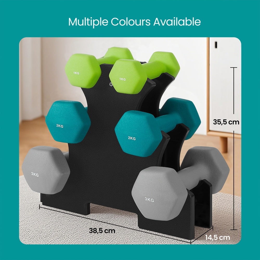 Dumbbells Set with Stand, Neoprene Hex Dumbbells - image 3