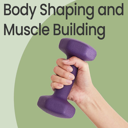 Set of 2 Dumbbells, 2 x 2 kg Neoprene Weights, Hexagonal - image 4