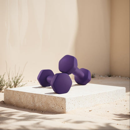 Set of 2 Dumbbells, 2 x 2 kg Neoprene Weights, Hexagonal - image 6