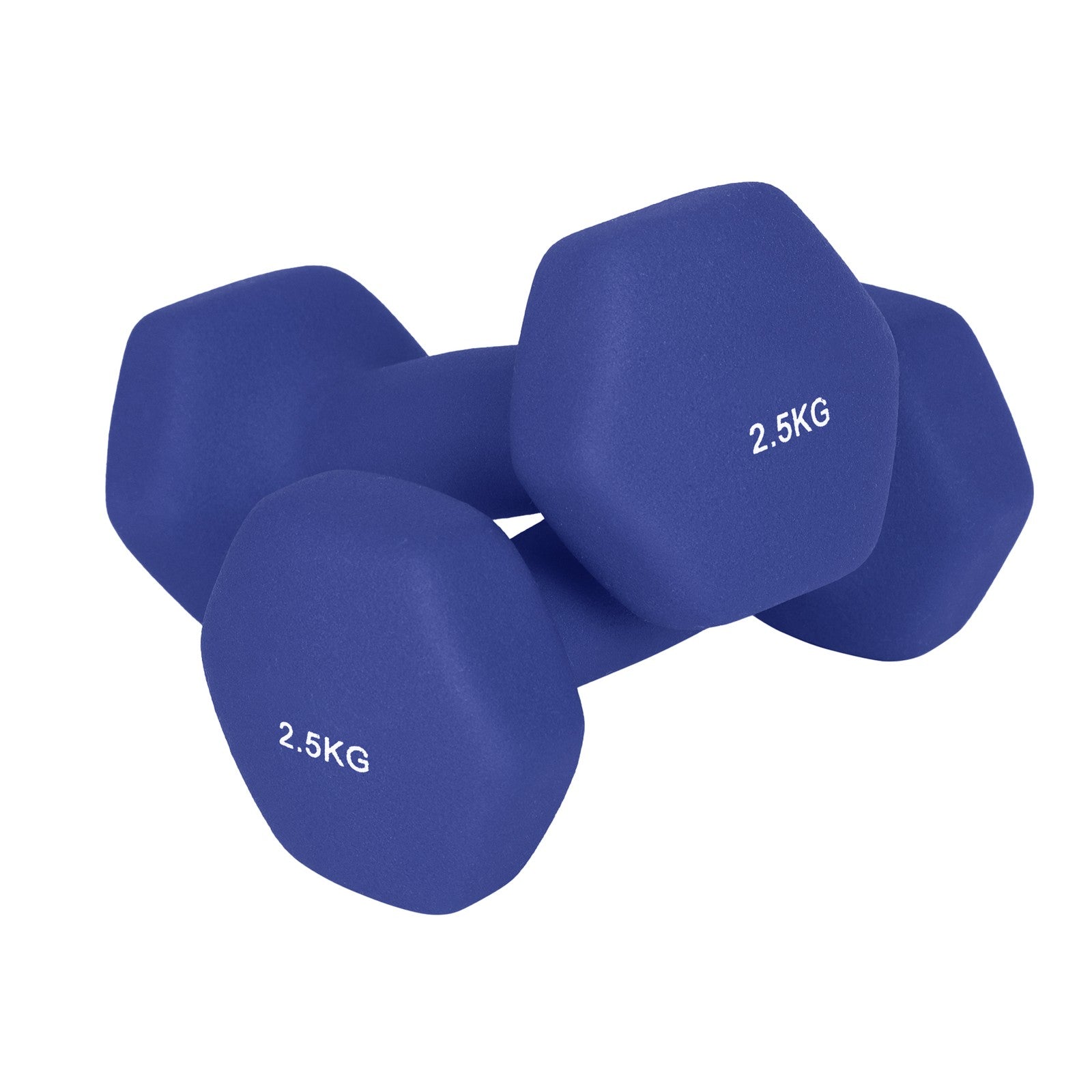 2 x 2.5 kg Set of 2 Neoprene Dumbbells, for Workout Fitness Harbor Blue - image 1