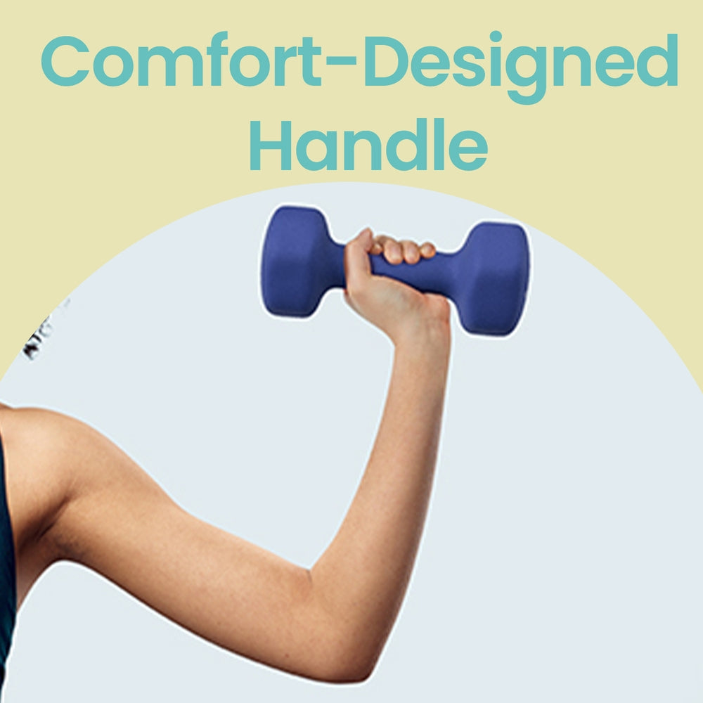 2 x 2.5 kg Set of 2 Neoprene Dumbbells, for Workout Fitness Harbor Blue - image 3