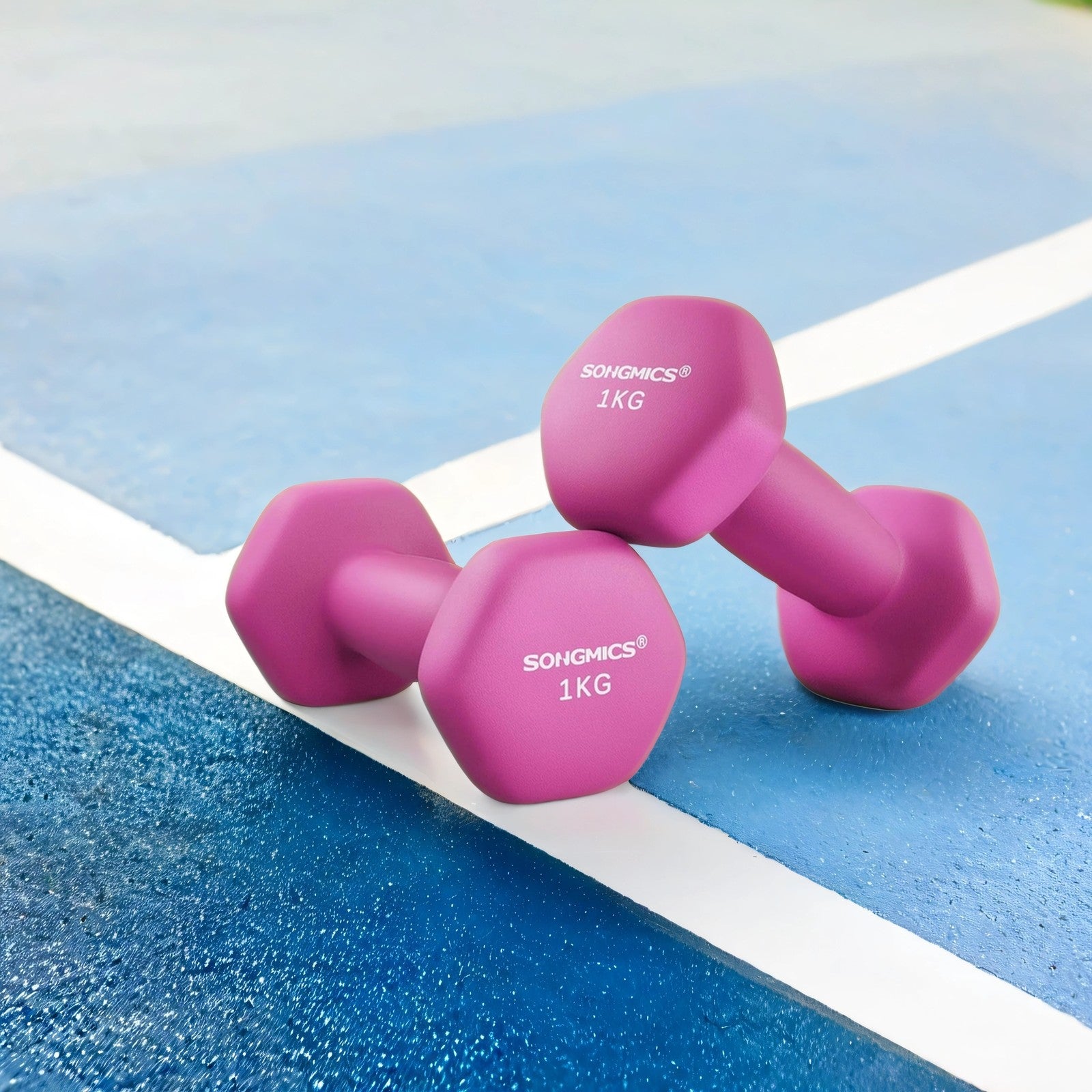 Set of 2 Dumbbells, 2 x 2 kg Neoprene Weights, Hexagonal - image 49