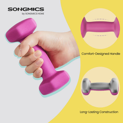 Set of 2 Dumbbells, 2 x 2 kg Neoprene Weights, Hexagonal - image 52