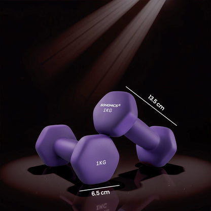 Set of 2 Dumbbells, 2 x 2 kg Neoprene Weights, Hexagonal - image 18