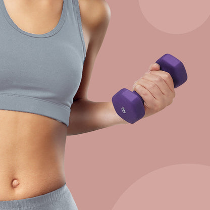 Set of 2 Dumbbells, 2 x 2 kg Neoprene Weights, Hexagonal - image 21