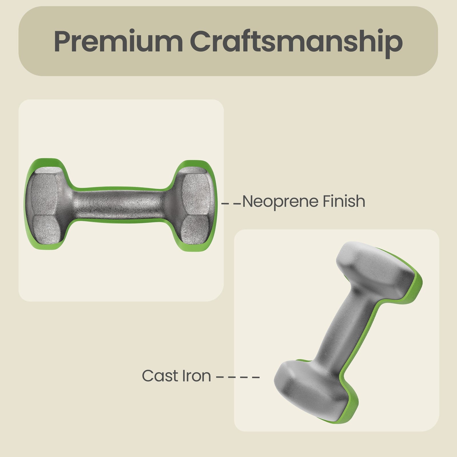 Set of 2 Dumbbells, 2 x 2 kg Neoprene Weights, Hexagonal - image 7